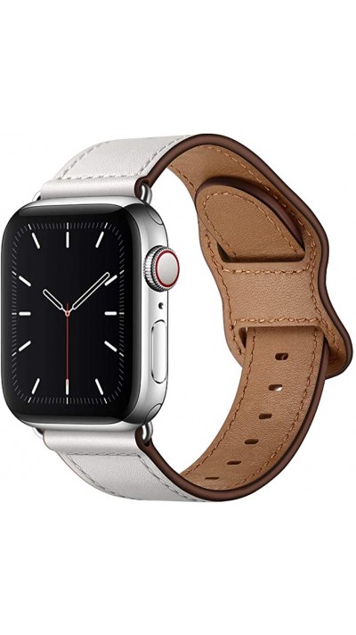 Lederarmband weiss - Apple Watch 42mm / 44mm / 45mm