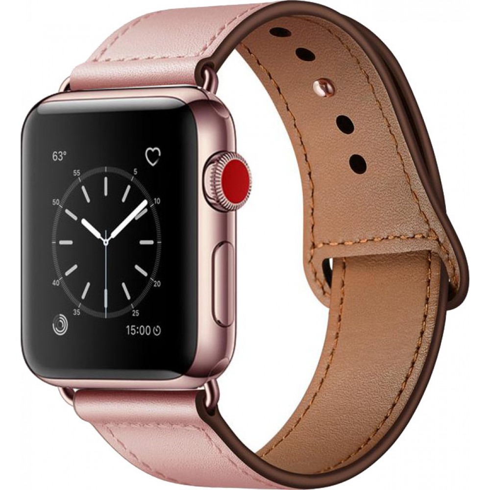 Lederarmband rosa - Apple Watch 42mm / 44mm / 45mm