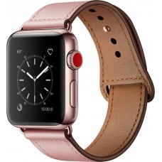 Bracelet cuir rose - Apple Watch 44/45/46/49 mm