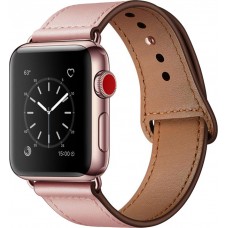 Bracelet cuir rose - Apple Watch 38mm / 40mm / 41mm