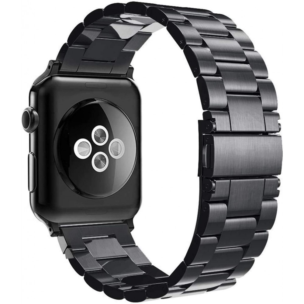 Bracelet Apple Watch 41mm / 40mm / 38 mm, Nylon Tressé avec Boucle Noir /  Gris - Français