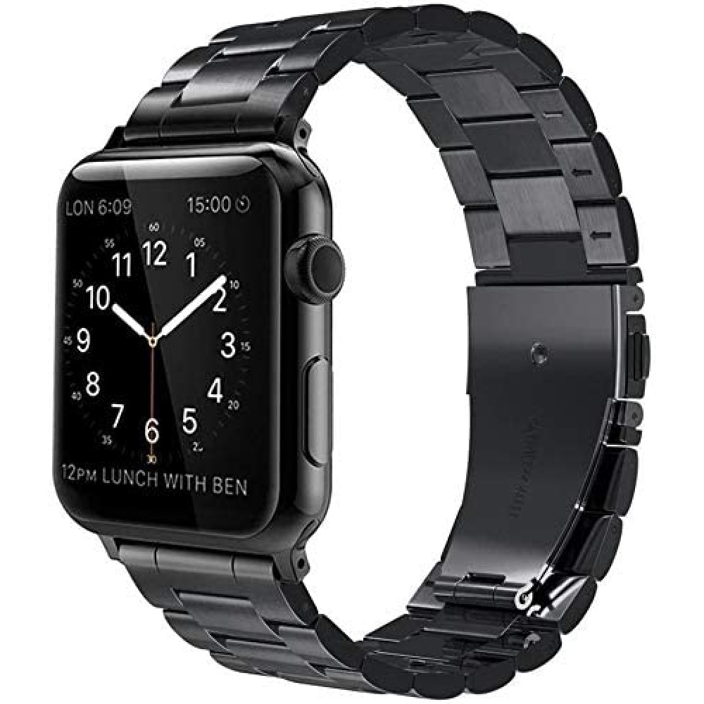 Edelstahl Armband - Zeitlos klassisch und elegant - Schwarz - Apple Watch  42mm / 44mm / 45mm - Kaufen auf PhoneLook