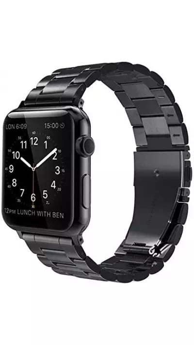 Bracelet à maillons en acier - Noir - Apple Watch 44/45/46/49 mm