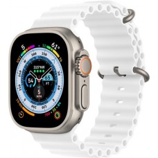 Gummi Silikon Armband gewellt - Weiss - Apple Watch Ultra 49 mm