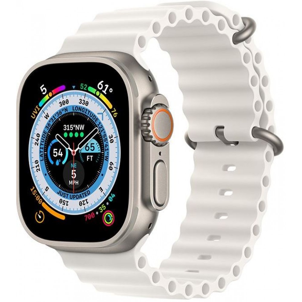 Bracelet en caoutchouc silicone ondulé - Gris - Apple Watch Ultra 49 mm