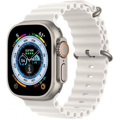 Bracelet en caoutchouc silicone ondulé - Gris - Apple Watch Ultra 49 mm