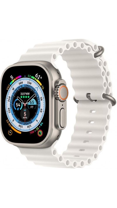 Bracelet en caoutchouc silicone ondulé - Gris - Apple Watch Ultra 49 mm