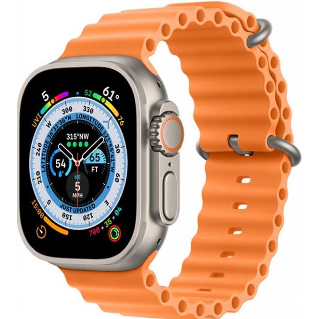 Bracelet en caoutchouc silicone ondulé Orange Apple Watch