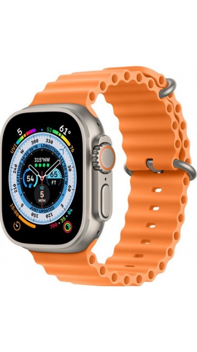 Bracelet en caoutchouc silicone ondulé - Orange - Apple Watch Ultra 49 mm