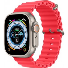 Gummi Silikon Armband gewellt - Rot - Apple Watch Ultra 49 mm