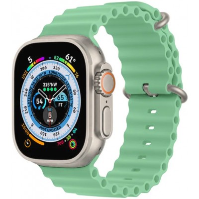 Bracelet en caoutchouc silicone ondulé - Vert menthe - Apple Watch 44/45/46/49 mm