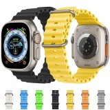 Bracelet en caoutchouc silicone ondulé - Vert menthe - Apple Watch 44/45/46/49 mm
