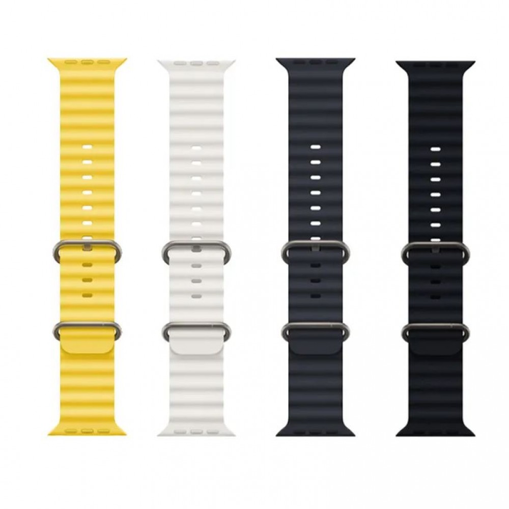 Bracelet en caoutchouc silicone ondulé - Vert menthe - Apple Watch 44/45/46/49 mm