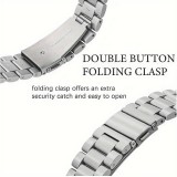 Bracelet en métal raffiné avec coque de protection en silicone TPU intégrée pour Apple Watch 49mm - Argent