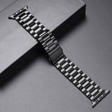 Edles Metallarmband mit integrierter TPU Silikon Schutzhülle für Apple Watch 49mm - Schwarz