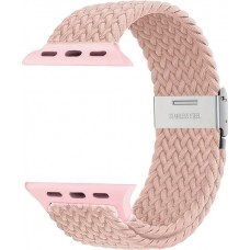 Elastisches Geflochtenes Nylonarmband mit Dehnbaren Riemen für Apple Watch - Hellbeige - Apple Watch 44/45/46/49 mm