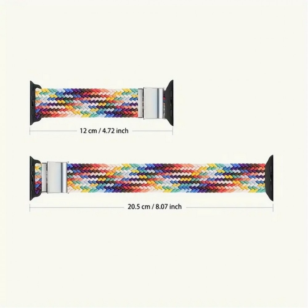 Elastisches Geflochtenes Nylonarmband mit Dehnbaren Riemen für Apple Watch - Hellbeige - Apple Watch 44/45/46/49 mm