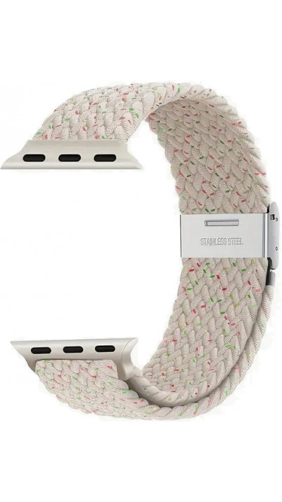 Bracelet en nylon élastique tressé avec des sangles extensibles pour Apple Watch - Champagne - Apple Watch 38/40/41/42 mm