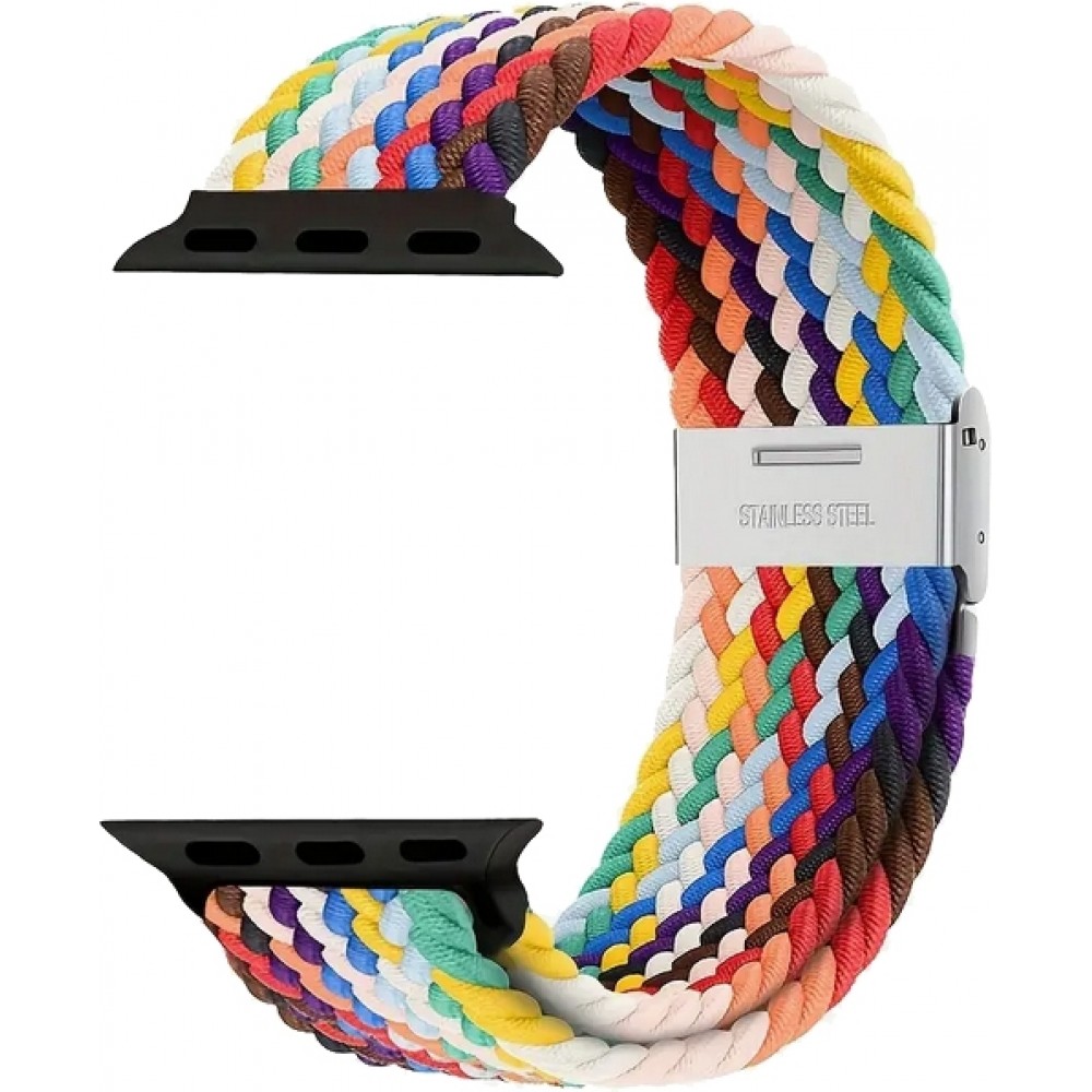 Elastisches Geflochtenes Nylonarmband mit Dehnbaren Riemen für Apple Watch - Multicolor 1 - Apple Watch 38/40/41/42 mm