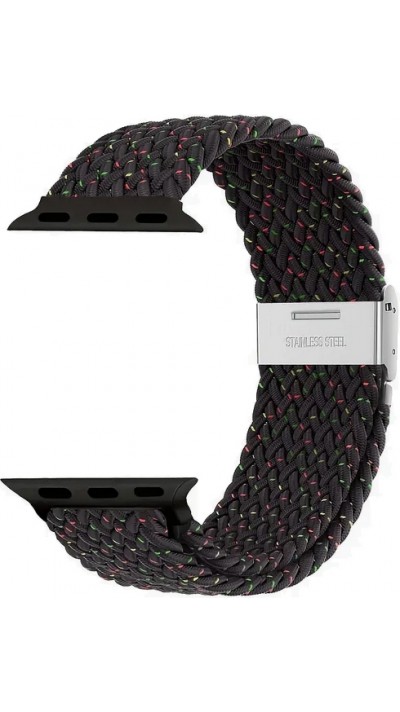 Bracelet en nylon élastique tressé avec des sangles extensibles pour Apple Watch - Noir - Apple Watch 38/40/41/42 mm