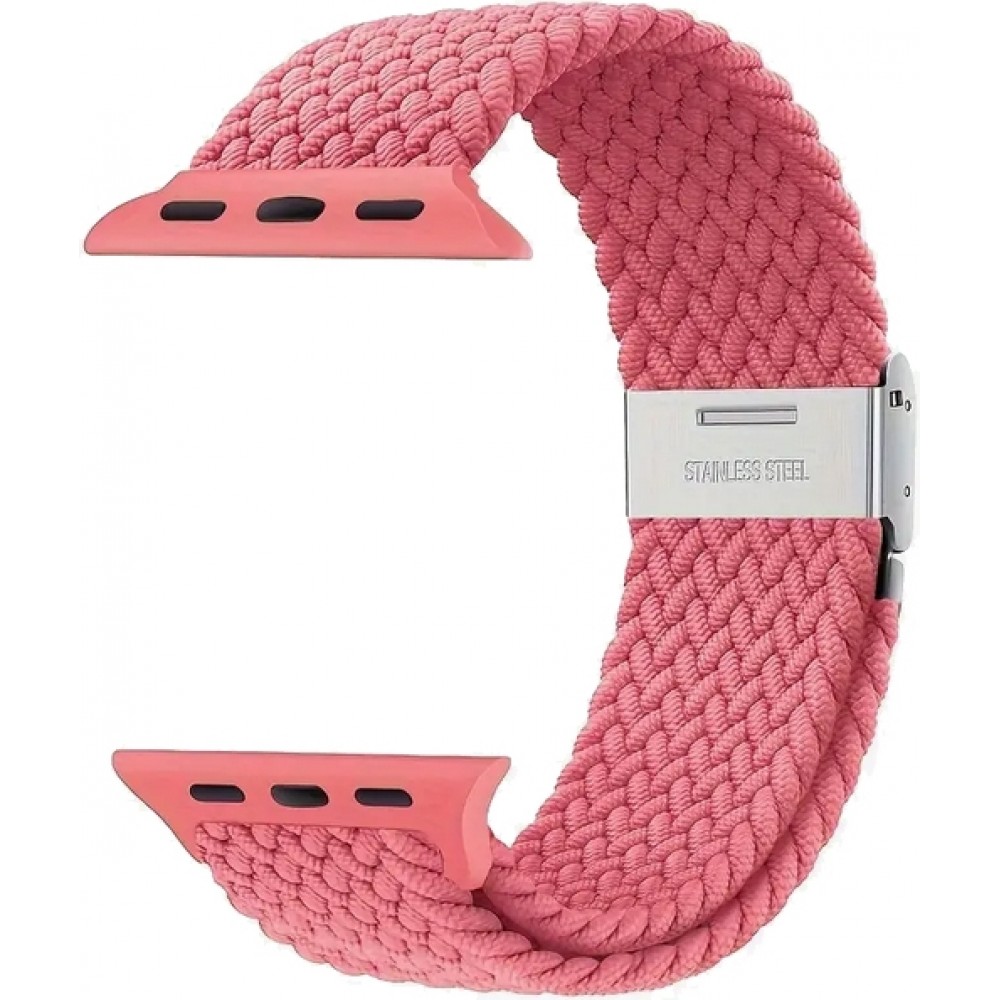 Bracelet en nylon élastique tressé avec des sangles extensibles pour Apple Watch - Rose - Apple Watch 38/40/41/42 mm