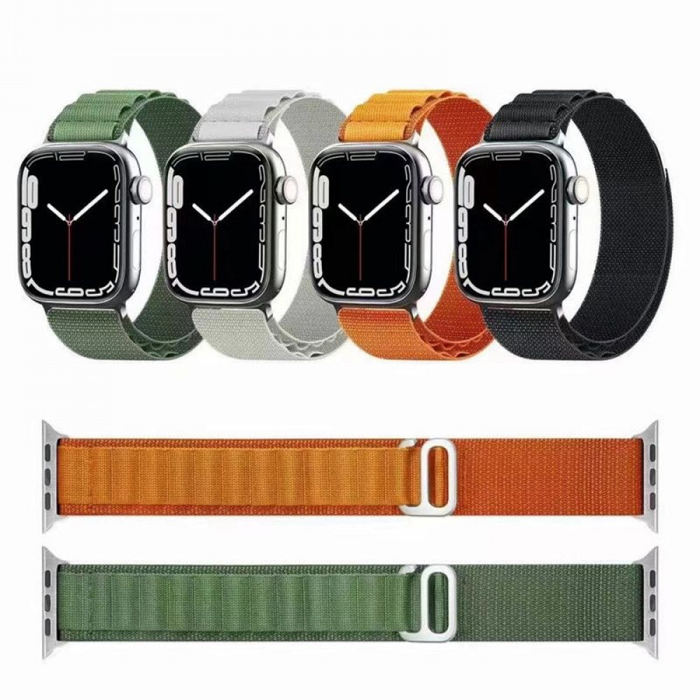 Rugged Nylon Armband wetterfest - Schwarz - Apple Watch Ultra 49 mm