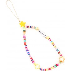 Bijou de téléphone universel / Pendentif bracelet à charms - Etoiles love perles