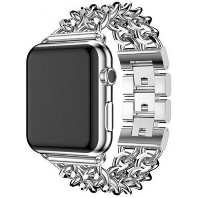 Bracelet luxueux en acier affiné avec fermoir invisible - Argent - Apple Watch 38/40/41/42 mm