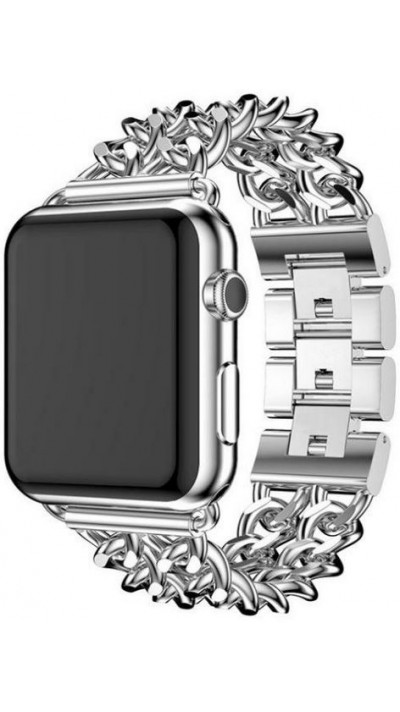 Bracelet luxueux en acier affiné avec fermoir invisible - Argent - Apple Watch 38 mm / 40 mm / 41 mm