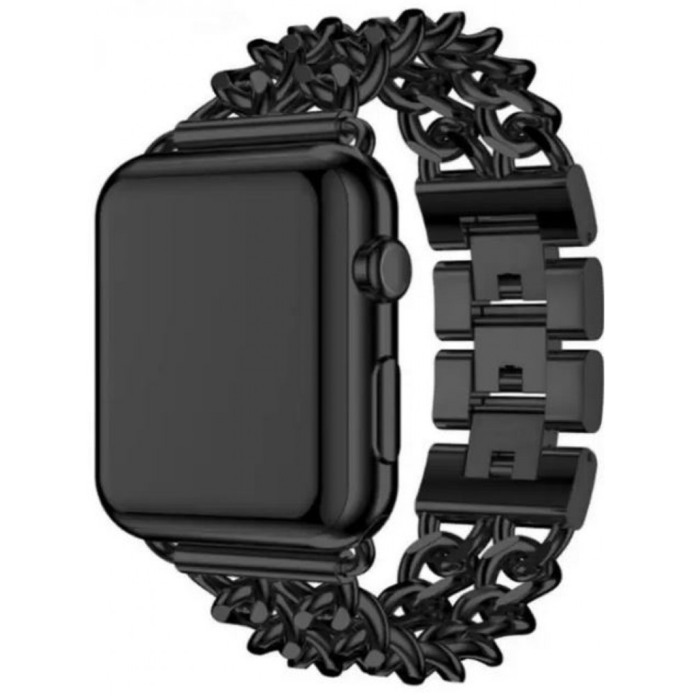 Luxuriöses Edelstahl Armband mit unsichtbarem Verschluss - Schwarz - Apple Watch 38 mm / 40 mm / 41 mm
