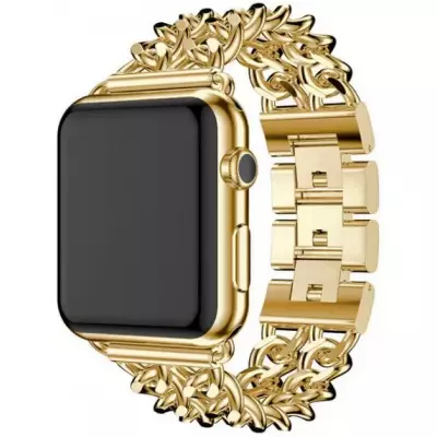 Luxuriöses Edelstahl Armband mit unsichtbarem Verschluss - Gold - Apple Watch 38/40/41/42 mm
