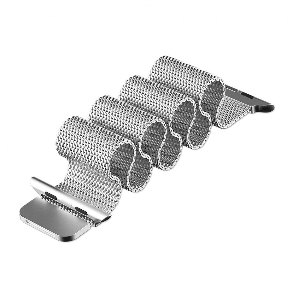 Bracelet milanais en acier argent - Apple Watch 38/40/41/42 mm