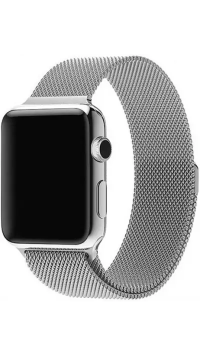 Bracelet milanais en acier argent - Apple Watch 44/45/46/49 mm