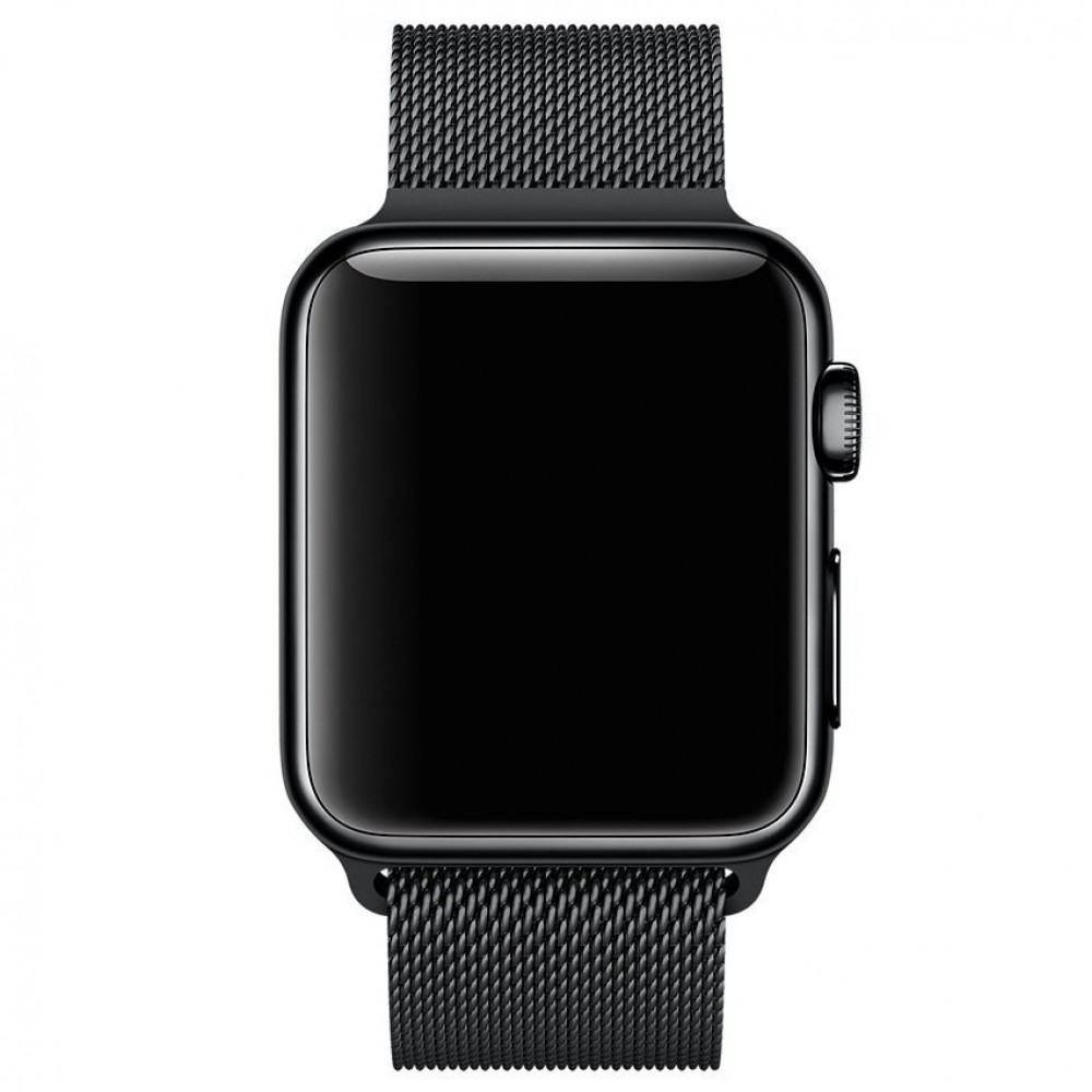 Bracelet Apple Watch 41mm / 40mm / 38 mm, Nylon Tressé avec Boucle Noir /  Gris - Français