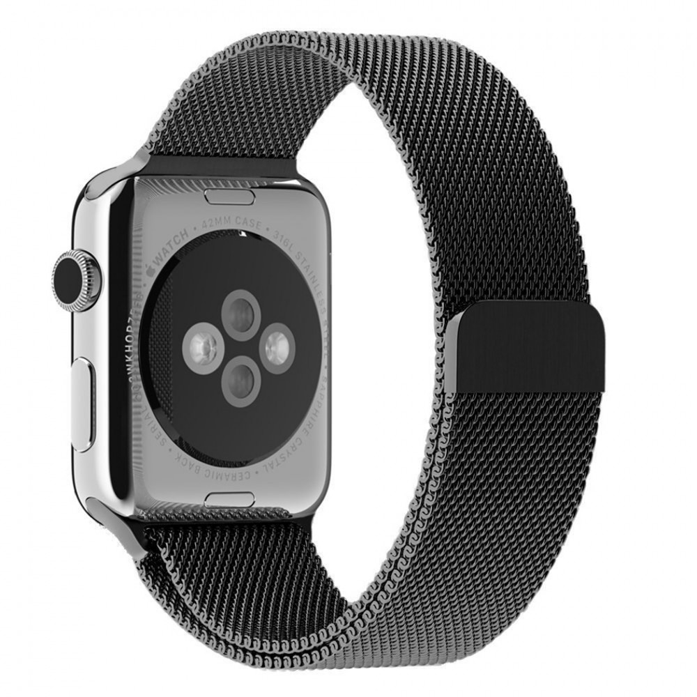 Mailänder Stahlarmband schwarz - Apple Watch 38mm / 40mm / 41mm