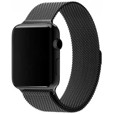 Mailänder Stahlarmband schwarz - Apple Watch 44/45/46/49 mm