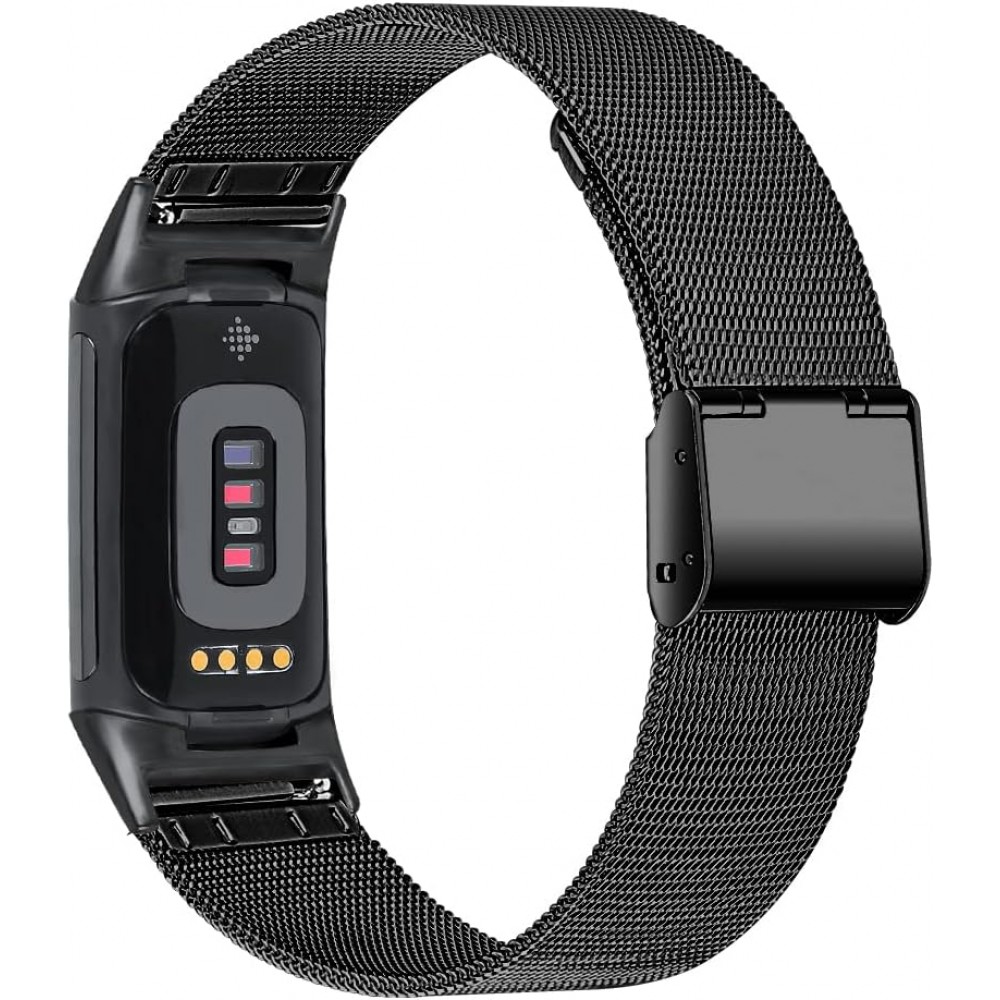 Bracelet milanais en acier (taille L) - Noir - Fitbit Charge 3 / 4