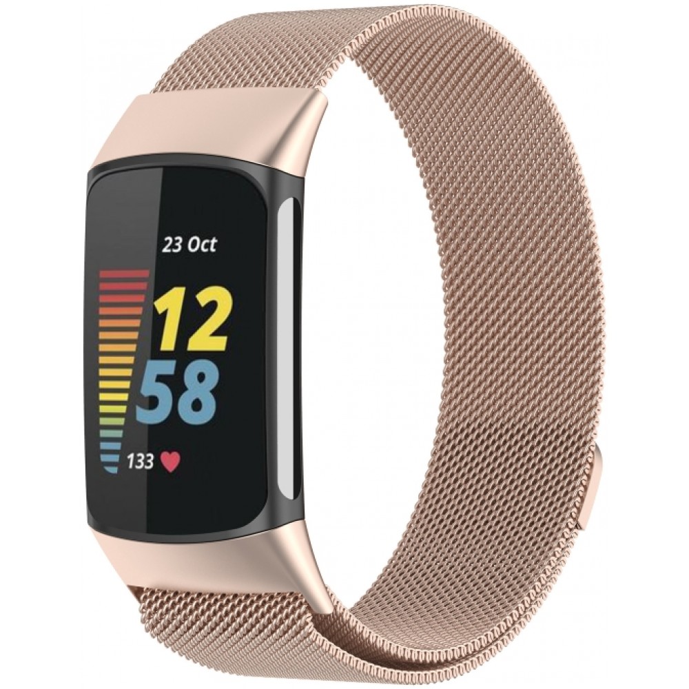 Bracelet milanais en acier (taille S) - Or vintage - Fitbit Charge 5