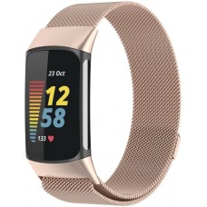 Milanaise-Armband aus Stahl in (Größe L) - Vintage gold - Fitbit Charge 5