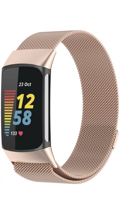 Bracelet milanais en acier (taille S) - Or vintage - Fitbit Charge 5