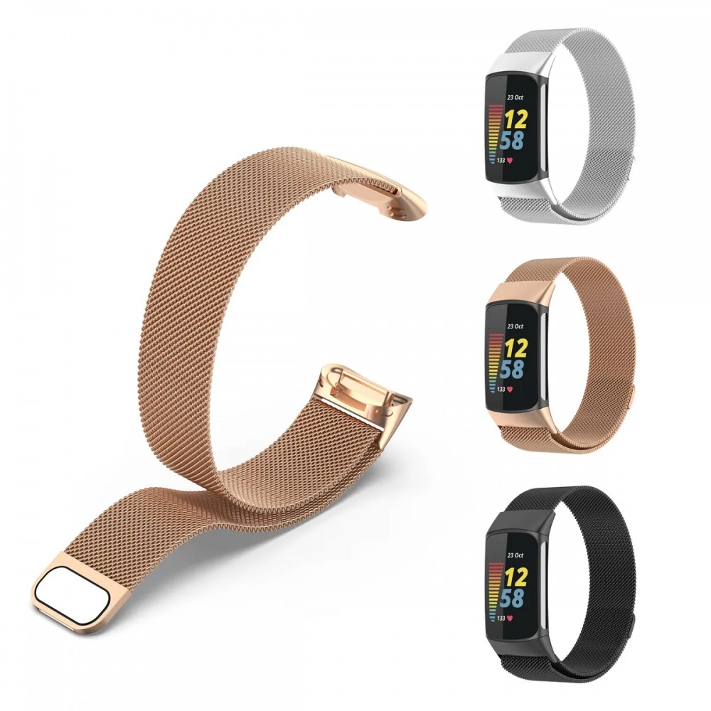 Bracelet milanais en acier (taille S) - Or vintage - Fitbit Charge 5