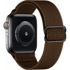 Bracelet nylon élastique sport, réglable, souple, lavable - Brun - Apple Watch 38/40/41/42 mm