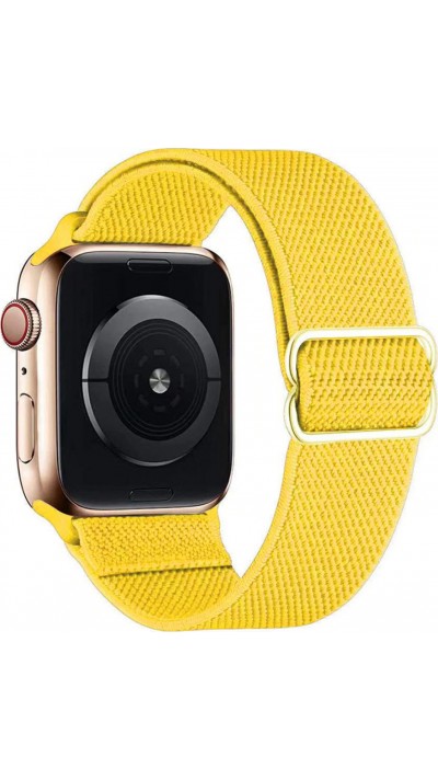 Bracelet nylon élastique sport, réglable, souple, lavable - Jaune - Apple Watch 42mm / 44mm / 45mm