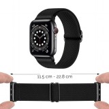 Bracelet nylon élastique sport, réglable, souple, lavable - Noir - Apple Watch 42mm / 44mm / 45mm