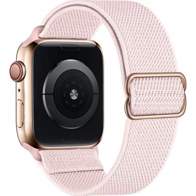 Bracelet nylon élastique sport, réglable, souple, lavable - Rose clair - Apple Watch 38/40/41/42 mm