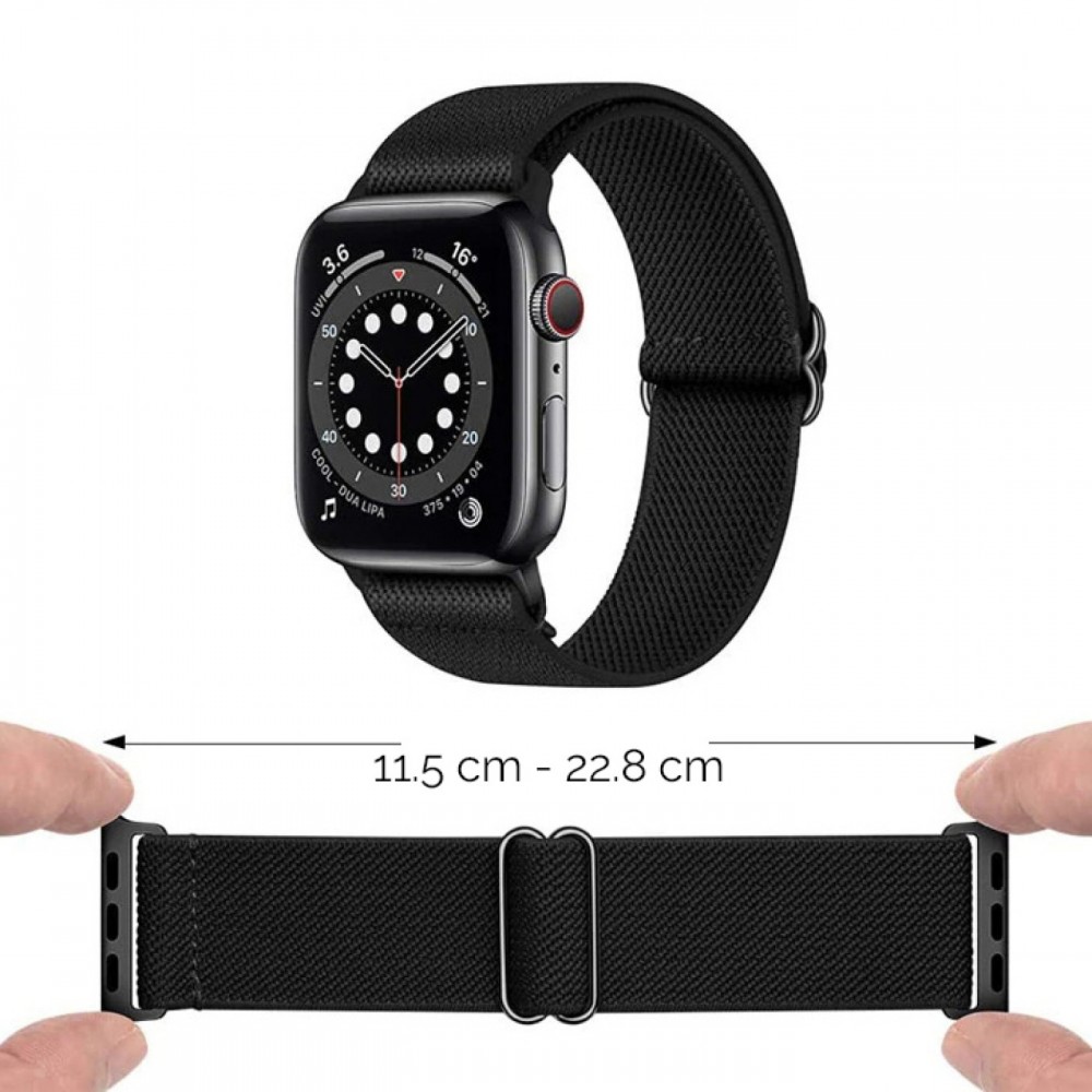 Bracelet nylon élastique sport, réglable, souple, lavable - Rose clair - Apple Watch 42mm / 44mm / 45mm