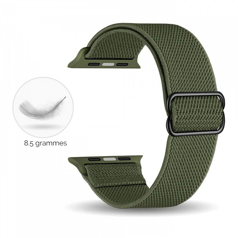 Bracelet nylon élastique sport, réglable, souple, lavable - Rose foncé - Apple Watch 44/45/46/49 mm