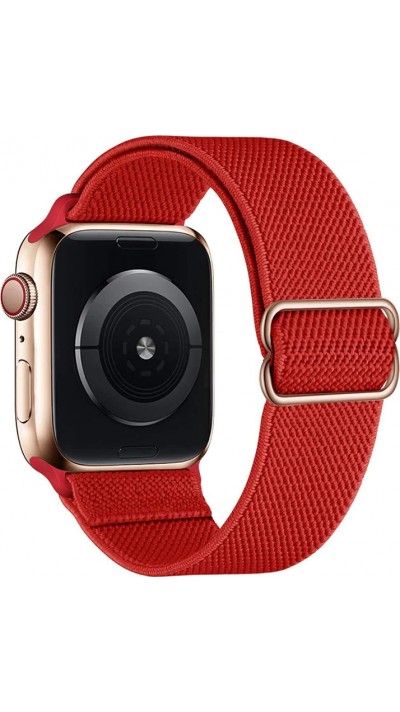 Sportliches elastisches Nylonband, verstellbar, weich, waschbar - Rot - Apple Watch 38mm / 40mm / 41mm