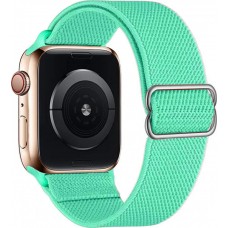 Bracelet nylon élastique sport, réglable, souple, lavable - Turquoise - Apple Watch 42mm / 44mm / 45mm