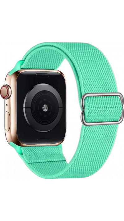 Bracelet nylon élastique sport, réglable, souple, lavable - Turquoise - Apple Watch 44/45/46/49 mm